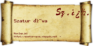 Szatur Éva névjegykártya