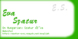 eva szatur business card
